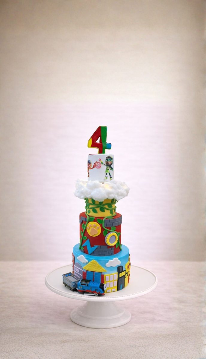 Tiered birthday cake